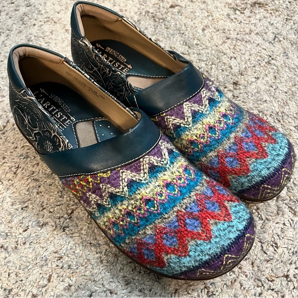 L’Artiste Spring Step Tapestry Clogs Size 40 - Picture 1 of 10